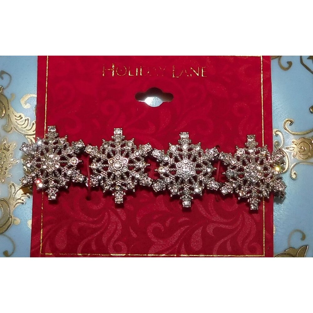Holiday Lane Rhinestone Snowflake Bracelet - Picture 2 of 4
